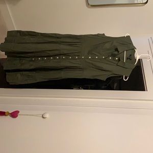 Jones & co Jones New York us size 12 green button up midi dress sleeveless